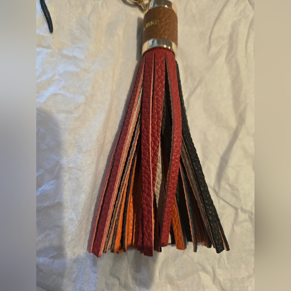 Dooney & Bourke Multicolor Leather Tassel Keychain Bag Charm NEW
